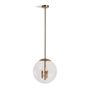 Lustra transparenta/aurie din metal cu 3 becuri Sahi Vical Home
