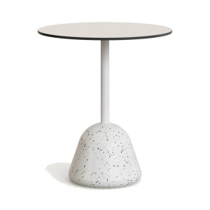 Masa bar exterior alba din ciment 68 cm Tiaret Low Kave Home
