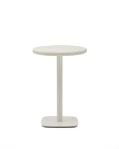 Masa bar exterior alba din ciment 70 cm Dina Kave Home