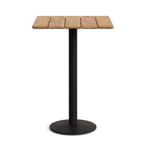 Masa bar exterior maro/neagra din lemn 70x70 cm Saura Natural Kave Home