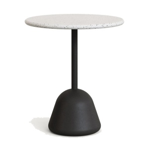 Masa bistro exterior alba/neagra din ciment 70 cm Saura Kave Home