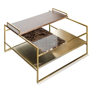 Masa cafea aurie din marmura 60x60 cm Architect Versmissen