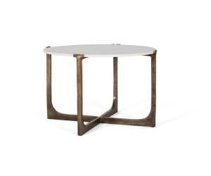 Masa de cafea alba/aurie din marmura 71 cm Lenny Giner y Colomer
