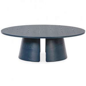 Masa de cafea albastra din lemn si placaj 110 cm Cep Teulat