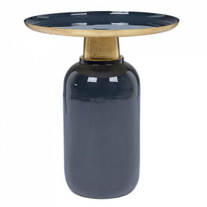 Masa de cafea albastra/maro alama din metal 41 cm Nalima Bizzotto