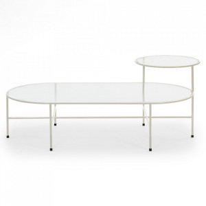 Masa de cafea crem din metal 66x126 cm Nix Teulat