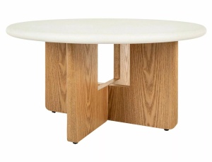 Masa de cafea ecru/maro 80 cm Alma The Home Collection