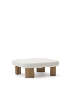 Masa de cafea exterior alba/maro din ciment 80x80 cm Labra Kave Home