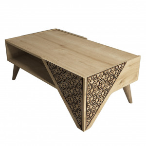 Masa de cafea maro deschis 40x105 cm Beril The Home Collection