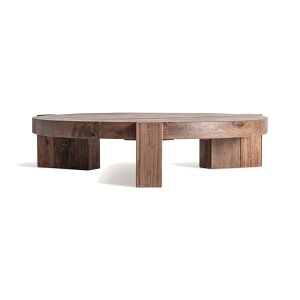 Masa de cafea maro din lemn 127x133 cm Brutalist Vical Home