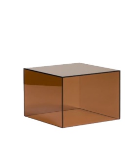 Masa de cafea maro din sticla 50x50 cm Orlia Kave Home