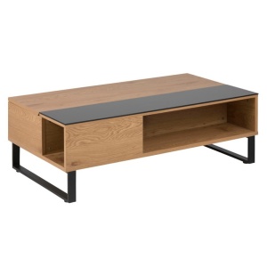 Masa de cafea maro/neagra din metal 60x110 cm Azalea Lary Quiet Object
