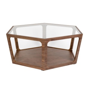 Masa de cafea maro/transparenta din lemn 70 cm Sita Dutchbone