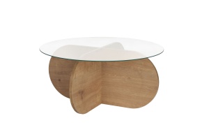 Masa de cafea maro/transparenta din sticla 75 cm Aeris Nordure