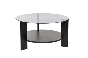 Masa de cafea neagra din sticla 75 cm Clara Nordure
