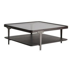 Masa de cafea neagra/maro din lemn 100x100 cm Breil Vical Home