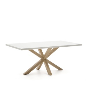 Masa dining alba din metal 100x180 cm Argo Kave Home