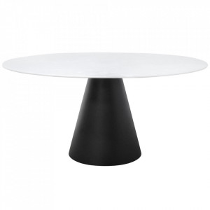 Masa dining alba/neagra din metal 150 cm Congo Versmissen