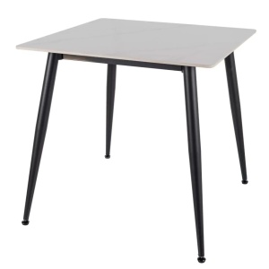 Masa dining alba/neagra din metal 80x80 cm Rion The Home Collection