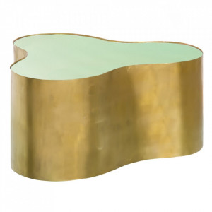 Masa dining aurie din sticla si metal 41x71 cm Bahia The Home Collection