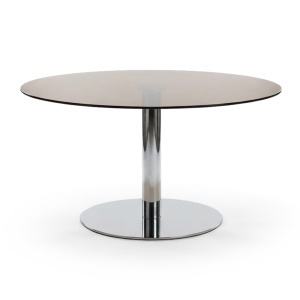 Masa dining din sticla grej 120 cm Moon Quiet Object