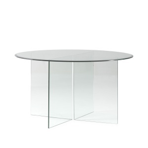 Masa dining din sticla transparenta 135 cm Jasiel Thai Natura