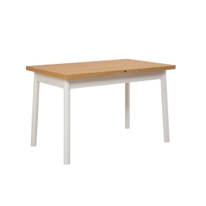 Masa dining extensibila alba/maro din lemn 75x120(153) cm Oliver The Home Collection