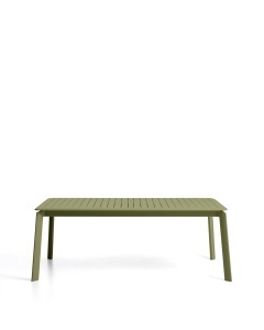 Masa dining extensibila exterior verde din metal 100x205(287) cm Brela Kave Home