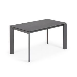 Masa dining extensibila gri din metal 90x(140)200 cm Axis Vulcano Roca Kave Home