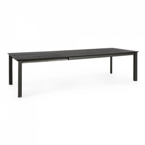 Masa dining extensibila neagra din metal 110x200(300) cm Konnor Bizzotto