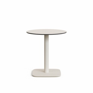 Masa dining exterior alba din metal 68 cm Dina Kave Home