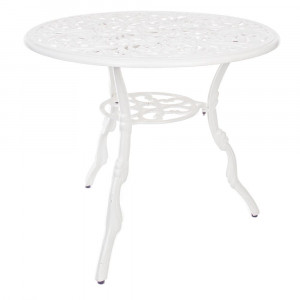 Masa dining exterior alba din metal 80 cm Victoria Bizzotto