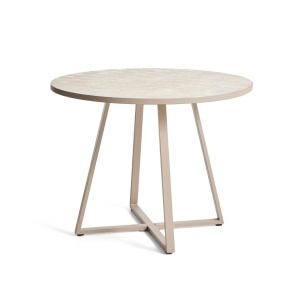 Masa dining exterior bej/ecru din metal 120 cm Tella Kave Home