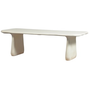 Masa dining exterior crem din plastic 100x240 cm Loggia Woood