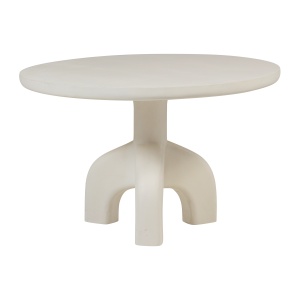 Masa dining exterior crem din plastic 120 cm Luno Woood