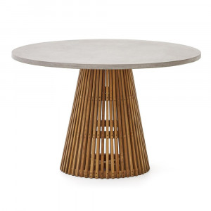 Masa dining exterior gri/maro din lemn 120 cm Alcaufar Kave Home