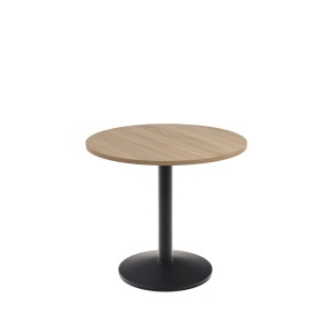 Masa dining exterior maro deschis/neagra din metal 90 cm Esilda Kave Home