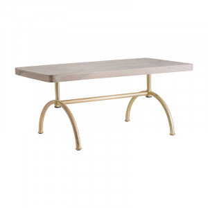 Masa dining maro/auriu din lemn si fier 90x180 cm Lure Vical Home