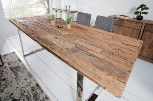 Masa dining maro din lemn si metal 100x240 cm Euphoria Barracuda Invicta Interior