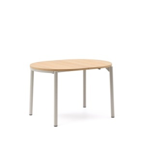 Masa dining maro/gri din lemn 90x120(200) cm Montuiri Kave Home