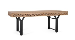 Masa dining maro/neagra din lemn 100x200 cm Mysore Giner y Colomer