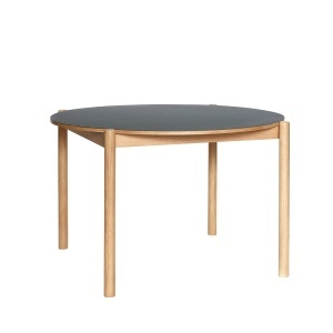 Masa dining maro/neagra din lemn 115 cm Oblique Hubsch