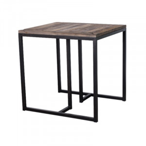 Masa dining maro/neagra din lemn si metal 70x80 cm Madrid Lifestyle Home Collection