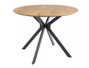 Masa dining maro/neagra din metal 100 cm Aster The Home Collection