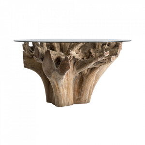 Masa dining maro/transparenta din lemn 150 cm Warri Vical Home