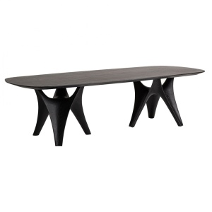 Masa dining neagra din lemn 120x280 cm Bilzen Vical Home