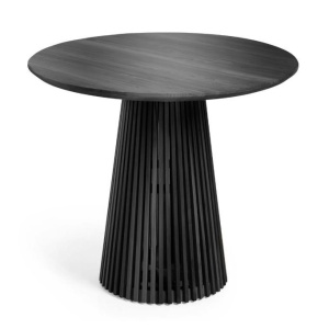 Masa dining neagra din lemn 90 cm Jeanette Kave Home