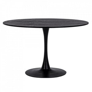 Masa dining neagra din metal 120 cm Bloom Bizzotto