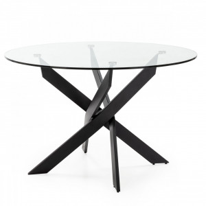 Masa dining neagra din metal 120 cm Ruth Quiet Object