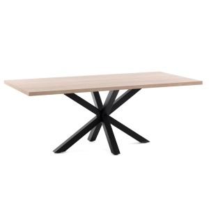 Masa dining neagra/maro din metal 100x180 cm Argo Kave Home